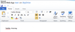 Web Interface for Word on SkyDrive