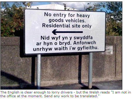 Welsh Sign with Out of Office Message