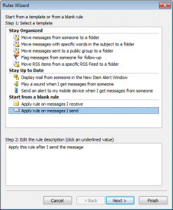 Mail Rules Wizard - Screen 1