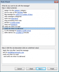 Mail Rules Wizard - Screen 3